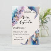 Invitation Mariage d'aquarelle cosmique (Debout devant)