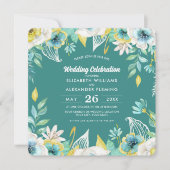 Invitation Mariage d'aquarelle couleur jaune-blanc (Devant)