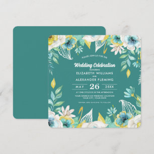 Invitation Mariage d'aquarelle couleur jaune-blanc