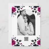 Invitation Mariage d'aquarelle couleur rose et bleu épais (Dos)