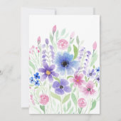 Invitation Mariage d'aquarelle couleur rose violet (Dos)