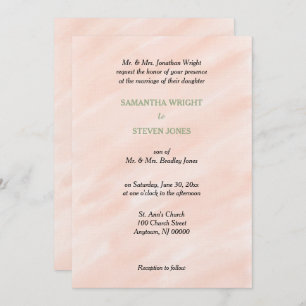 Invitation Mariage d'aquarelle couleur verte Sage bleu romant