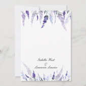Invitation Mariage d'aquarelle couleur violet duvet (Dos)