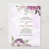 Invitation Mariage d'aquarelle couleur violet poussiéreux (Devant)