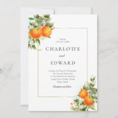 Invitation Mariage d'aquarelle d'agrumes orange (Devant)