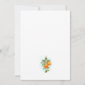 Invitation Mariage d'aquarelle d'agrumes orange (Dos)