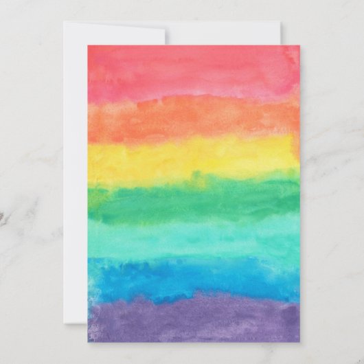 Invitation Mariage d'aquarelle d'arc-en-ciel (Dos)