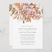Invitation Mariage d'aquarelle d'automne (Devant / Derrière)
