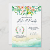Invitation Mariage d'aquarelle de destination tropicale (Devant)