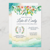 Invitation Mariage d'aquarelle de destination tropicale (Devant / Derrière)