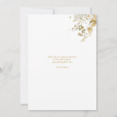 Invitation Mariage d'aquarelle de feuillage Floral Blanc & Or (Dos)