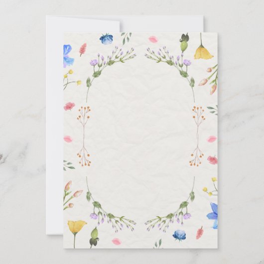 Invitation Mariage d'aquarelle de fleurs d'ivoire (Dos)