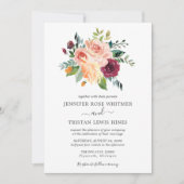 Invitation Mariage d'aquarelle de fleurs végétales toscanes (Devant)