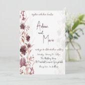 Invitation mariage d'aquarelle de fleurs vintages (Debout devant)