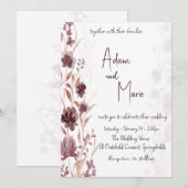 Invitation mariage d'aquarelle de fleurs vintages (Devant / Derrière)