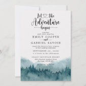 Invitation Mariage d'aquarelle de forêt (Devant)
