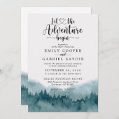 Invitation Mariage d'aquarelle de forêt (Devant / Derrière)