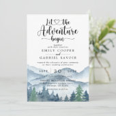 Invitation Mariage d'aquarelle de forêt rustique (Debout devant)