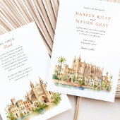 Invitation Mariage d'aquarelle de la cathédrale de Majorque E