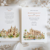 Invitation Mariage d'aquarelle de la cathédrale de Majorque E