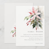 Invitation Mariage d'aquarelle de la feuille de fruits de Poi (Devant / Derrière)