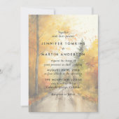 Invitation Mariage d'aquarelle de la forêt d'automne d'automn (Devant)