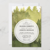 Invitation mariage d'aquarelle de l'arbre à pin (Devant)