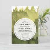 Invitation mariage d'aquarelle de l'arbre à pin (Debout devant)