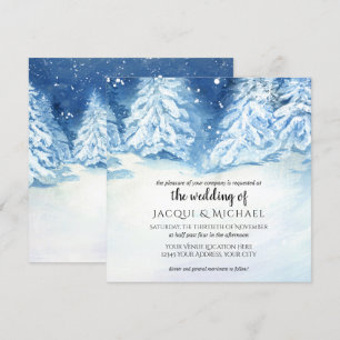 Invitation Mariage d'aquarelle de l'arbre de neige sauvage