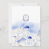 Invitation Mariage d'aquarelle de l'architecture de Santorin  (Dos)