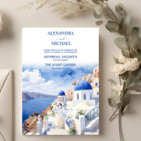 Mariage d'aquarelle de l'architecture de Santorin 