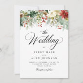 Invitation Mariage d'aquarelle de Noël (Devant)