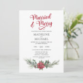 Invitation Mariage d'aquarelle de Noël marié (Debout devant)