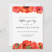 Invitation Mariage d'aquarelle de pavot rouge après la fête (Devant)