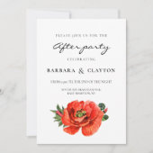 Invitation Mariage d'aquarelle de pavot rouge après la fête (Devant)