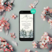 Invitation Mariage d'aquarelle de pin d'hiver