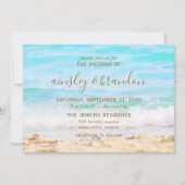 Invitation Mariage d'aquarelle de plage (Devant)