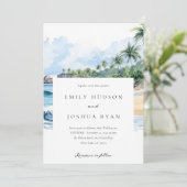 Invitation Mariage d'aquarelle de plage Tropical (Debout devant)