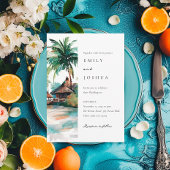 Invitation Mariage d'aquarelle de plage Tropical
