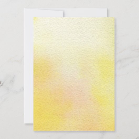 Invitation Mariage d'aquarelle de rose jaune (Dos)