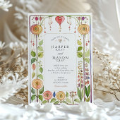 Invitation Mariage d'aquarelle de style Glasgow