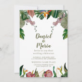 Invitation Mariage d'aquarelle de verdure tropical (Devant)