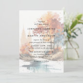 Invitation Mariage d'aquarelle des arbres automnes (Debout devant)