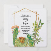 Invitation Mariage d'aquarelle Desert Cactus (Devant)