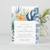 Invitation Mariage d'aquarelle d'été florale tropicale (Debout devant)