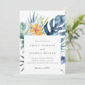 Invitation Mariage d'aquarelle d'été florale tropicale (Debout devant)