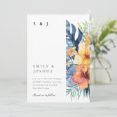Invitation Mariage d'aquarelle d'été florale tropicale (Debout devant)