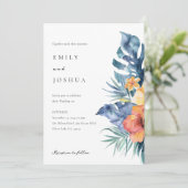Invitation Mariage d'aquarelle d'été florale tropicale (Debout devant)