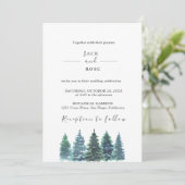 Invitation Mariage d'aquarelle d'hiver (Debout devant)