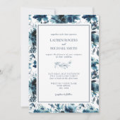 Invitation Mariage d'aquarelle d'hiver bleu moderne (Devant)